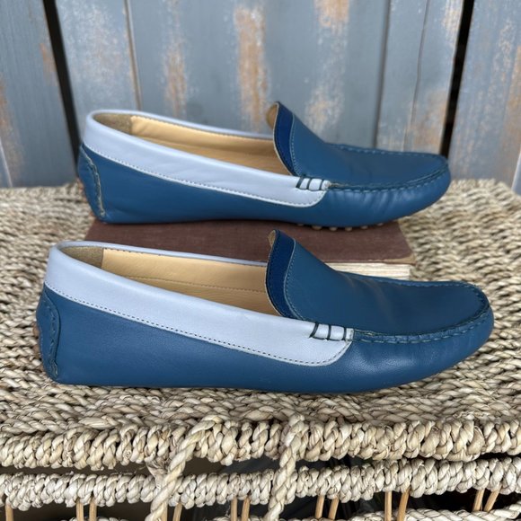 M. Gemi The Felize Due Leather Moccasin Blue IT 38, US 7 1/2 - Picture 10 of 16